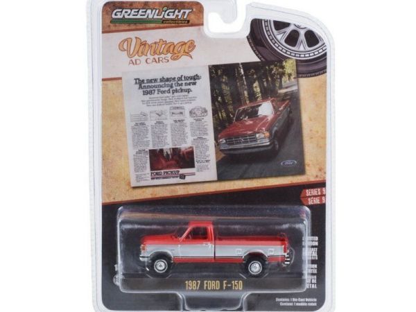 Greenlight 39130-F Ford F-150 1987 rot - Vintage AD Cars 9 Maßstab 1:64 Modellauto
