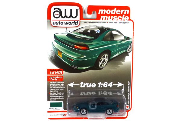 Autoworld AW64332B-4 Dodge Stealth R/T dunkelgrün 1993 - Premium 2021 R4 Maßstab 1:64 Modellauto