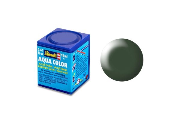 Revell 36363 Aqua Color dunkelgrün, seidenmatt Modellbau-Farbe auf Wasserbasis 18 ml Dose