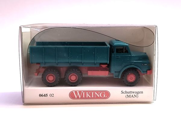 Wiking 064502 Schuttwagen (MAN) wasserblau/rot Maßstab 1:87 Modellauto