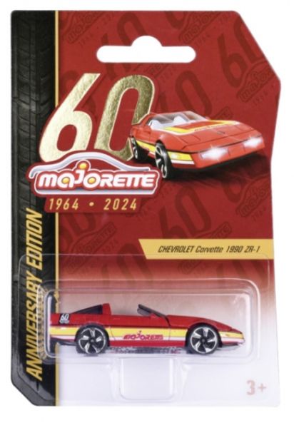 Majorette 212054100 Chevrolet Corvette C4 Cabrio rot 1990 - Anniversary Edition 2024 Maßstab 1:59 Mo