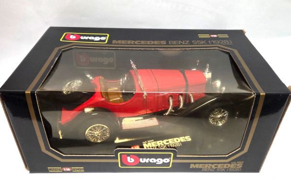 NOS! Bburago 3009 Mercedes-Benz SSK 1928 rot/schwarz 1:18