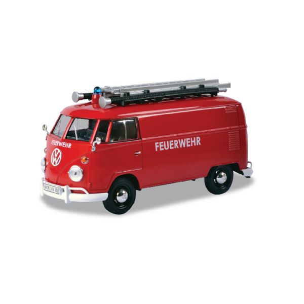 Motormax 79564 VW T1 Kastenwagen &quot;Feuerwehr&quot; rot Maßstab 1:24 Modellauto