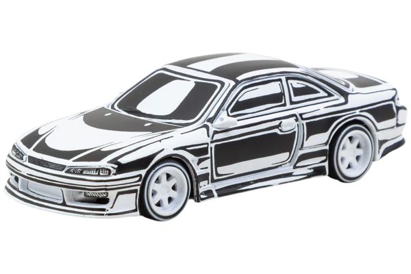 Tarmac VERTEX Nissan Silvia (S14) schwarz/weiss - Designed by Joshua Vides 1:64