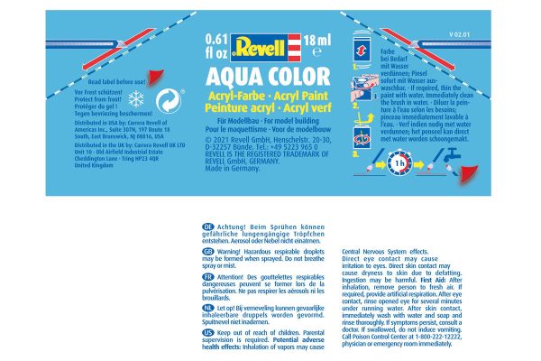 Revell 36161 Aqua Color smaragdgrün, glänzend Modellbau-Farbe auf Wasserbasis 18 ml Dose