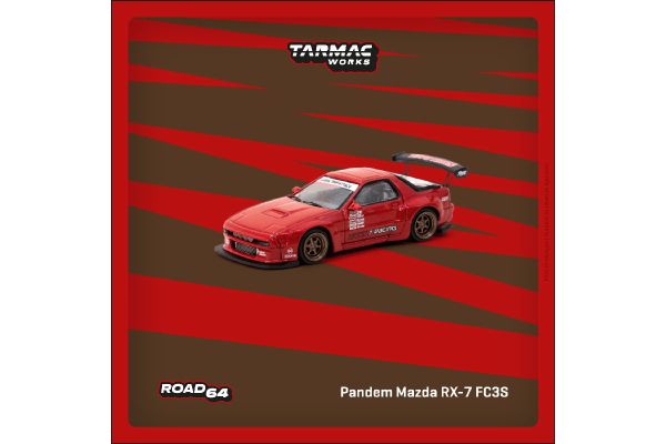 ***Tarmac T64R-066-RE Pandem Mazda RX-7 (FC3S) rot Maßstab 1:64 Modellauto