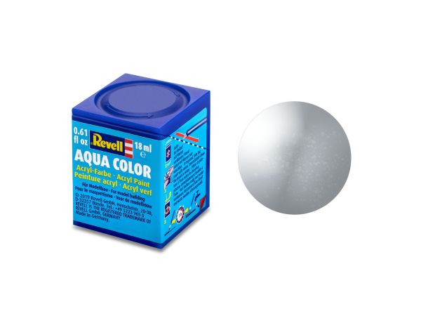 Revell 36190 Aqua Color silber, metallic Modellbau-Farbe auf Wasserbasis 18 ml Dose