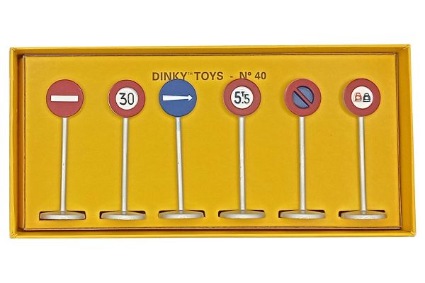 NOS! Dinky Toys 40 Verkehrsschilder-Set Atlas/Norev/Mattel Maßstab 1:43 Modellauto