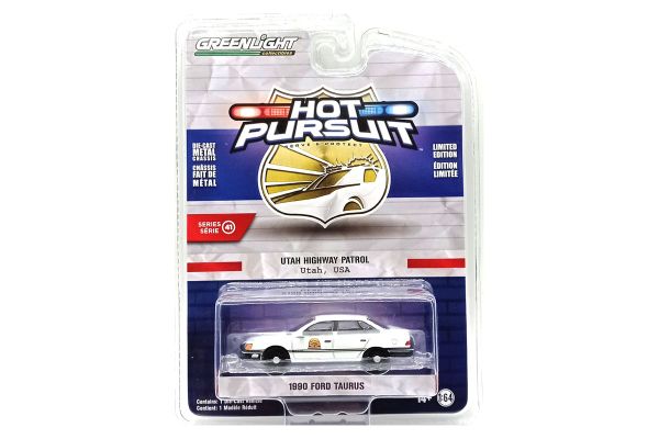 Greenlight 42990-A Ford Taurus &quot;Utah Highway Patrol&quot; weiss 1990 - Hot Pursuit 41 Maßstab 1:64 Modell