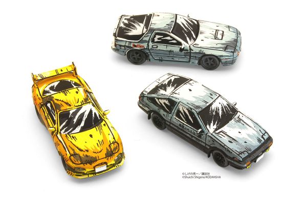 Kyosho 07057AA Initial D Comic Edition 3er Set Mazda RX-7, Toyota Corolla Maßstab 1:64 Modellautos