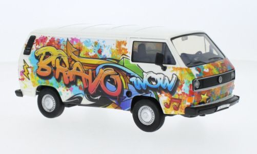 Motormax 79599 VW T3 Kastenwagen "Graffiti" bunt Maßstab 1:24 Modellauto