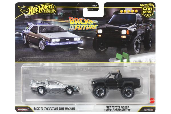 Hot Wheels HBL96-JHW48 Back to the Future Time Machine silber & Toyota Pickup Truck / Camionnette 19