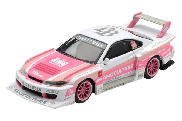 ***PREORDER MiniGT Nissan Silvia (S15) LB-Super Silhouette Amoculture 2026 rosa/weiss