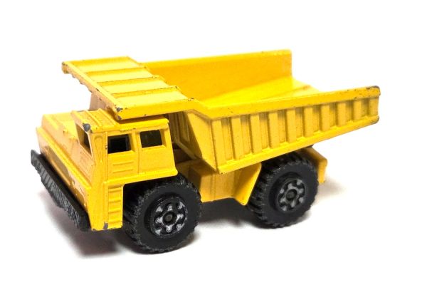 gebraucht! Matchbox No.58 Faun Dump Truck gelb 1976 Lesney - leicht bespielt