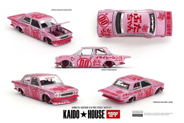 Kaidohouse 161 Datsun 510 Pro Street Buta V1 1969 rosa 1:64