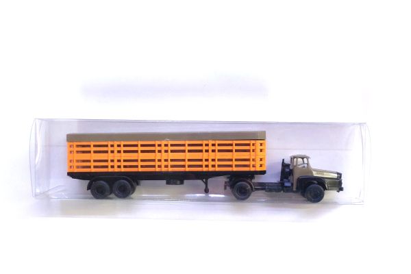 S.E.S Modelltec 14106704 Unic Izoard Tiertransporter grau/orange Maßstab ca. 1:87 Modellauto (NOS)