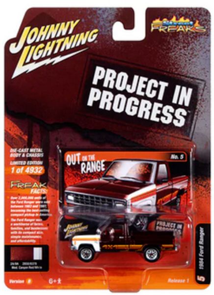 Johnny Lightning JLSF025B-5 Ford Ranger dunkelrot metallic 1984 - Project in Progress Maßstab 1:64 M
