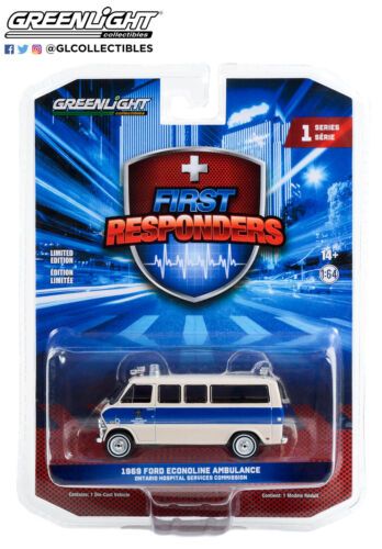 Greenlight 67040-A Ford Ecoline Ambulance "Ontario Hospital" weiss/blau 1969 - First Responders 1 Ma