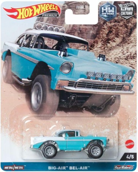 Hot Wheels FPY86-HKC74 Chevrolet Bel Air "Big-Air" türkis Off Road 4/5 Maßstab ca. 1:64 Modellauto