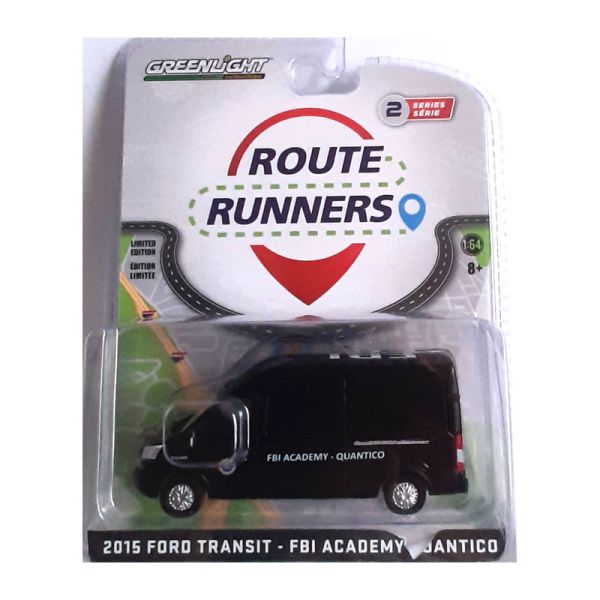 Greenlight 53020-B Ford Transit &quot;FBI&quot; schwarz Route Runners 2 Maßstab 1:64 Modellauto