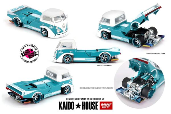 ***PREORDER Kaidohouse VW T1 Pickup Kaido Works V1 türkis/weiss 1972 (KHMG220)