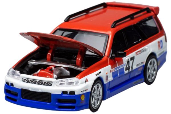 Pop Race PR640001 Nissan Stagea "Race Department" rot/weiss/blau Maßstab 1:64 Modellauto
