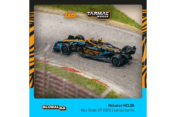***Tarmac T64G-F041-LN3 McLaren MCL36 Landon Norris Abu Dhabi Grand Prix 2022 Maßstab 1:64 Modellaut