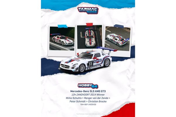 ***PREORDER Tarmac Mercedes Benz SLS AMG GT3 #33 Mirko Schultis Sieger 24h Zandvoort 2014 weiss/blau