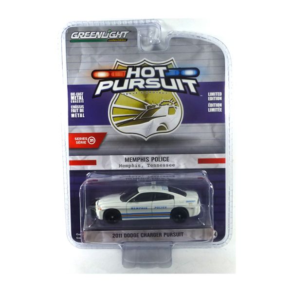 Greenlight 42880-E Dodge Charger weiss Memphis Police 2011 - Hot Pursuit 1:64