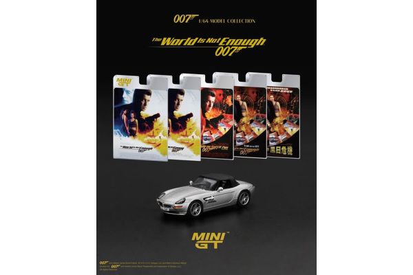 MiniGT 906 BMW Z8 silber 1999 James Bond - Die Welt ist nicht genug 1:64