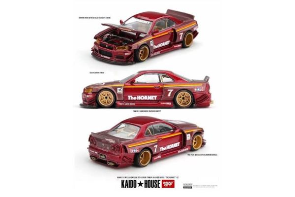 ***PREORDER Kaidohouse Nissan Skyline GT-R (R34) Tamiya x Kaido House The Hornet V2 1999 rot