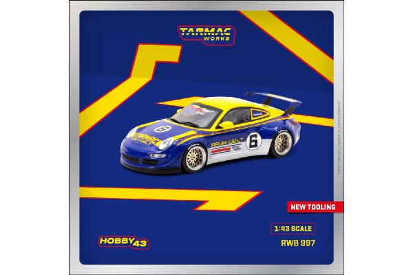 ***Tarmac T43-028-TM Porsche RWB 997 FuelFest Tokyo 2023 blau/gelb/weiss Maßstab 1:43 Modellauto