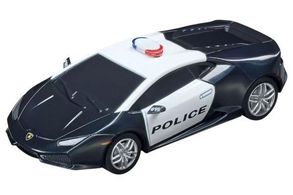 Carrera Pull Speed Lamborghini Huracan "Police" schwarz/weiss mit Rückziehmotor 1:43