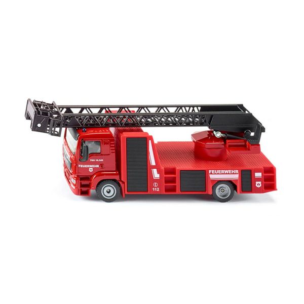 Siku 2114 MAN Feuerwehr mit Drehleiter rot Maßstab 1:50 Modellauto