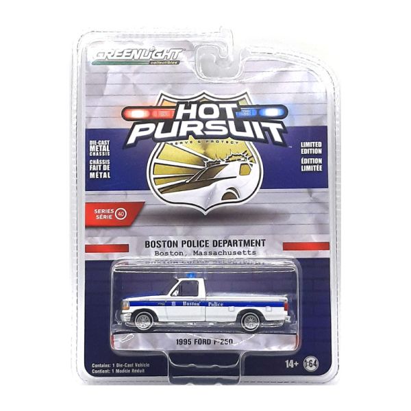 Greenlight 42980-C Ford F-250 "Boston Police Department" weiss/blau 1995 - Hot Pursuit 40 Maßstab 1: