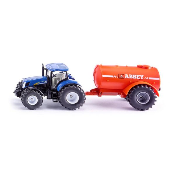 Siku 1945 New Holland Traktor mit Ein-Achs-Güllefass blau/orange Maßstab 1:50 Modellauto