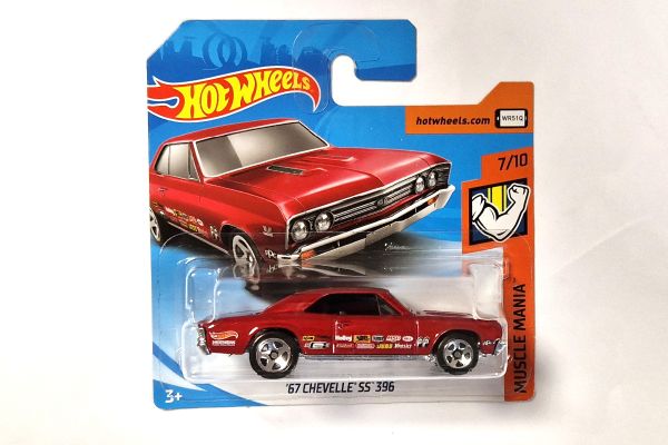 NOS! Hot Wheels FYD07 Chevrolet Chevelle SS 396 rot metallic 1967 Muscle Mania 7/10 Maßstab ca. 1:64