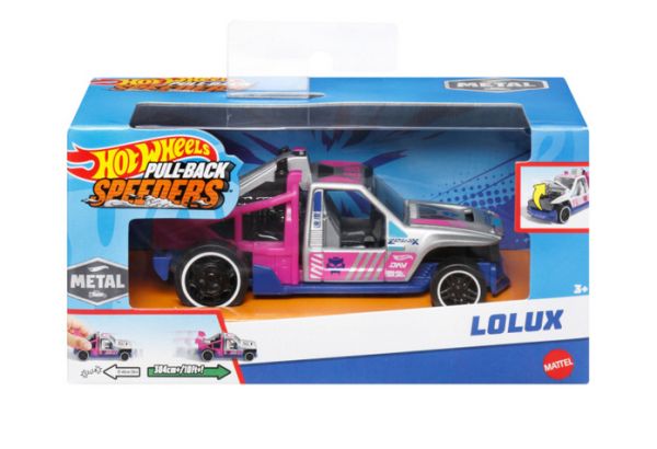 Hot Wheels HPR70 Lolux silber/pink Pull-Back Speeders Maßstab 1:43