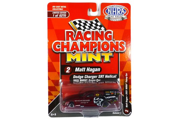 Racing Champions RC014-2 Dodge Charger SRT Hellcat NHRA Funny Car "Matt Hagan" rot/schwarz - Mint 20