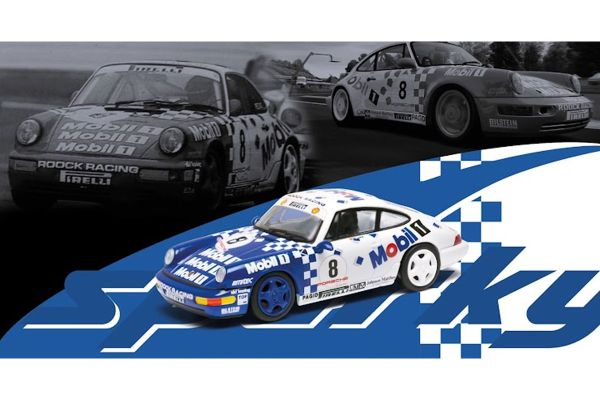 Sparky YO64011 Porsche 911 (964) RS #8 Mobil1 Carrera Cup 1993 blau/weiss 1:64