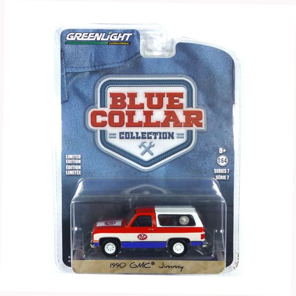 Greenlight 35160-D GMC Jimmy &quot;STP&quot; rot/weiss/blau 1990 - Blue Collar 7 Maßstab 1:64 Modellauto