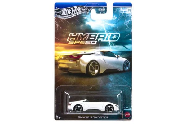Hot Wheels GDG44-JCB76 BMW i8 Roadster weiss - Hybrid Speed