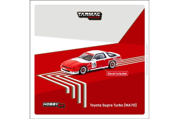***Tarmac T64-064-87ETC15 Toyota Supra Turbo (MA70) ETCC 1987 rot/weiss Maßstab 1:64 Modellauto