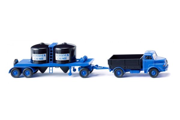 Wiking 053404 MAN Chemikalienhängerzug "Scholven Chemie" blau/schwarz Maßstab 1:87 Modellauto (NOS)