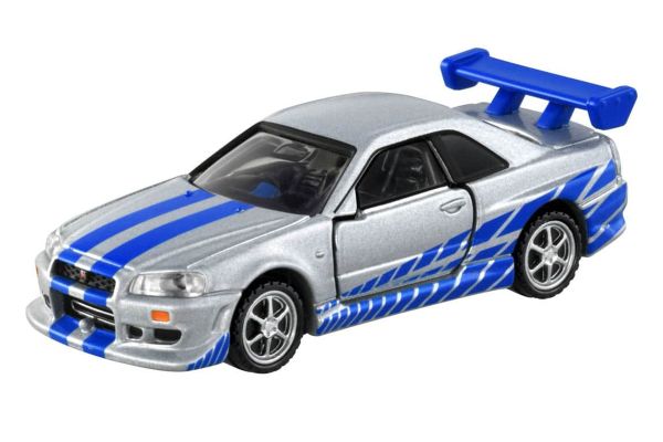 Tomica Premium Unlimited 08 Nissan Skyline BNR34 silber/blau "Fast and the Furious" Maßstab ca. 1:64