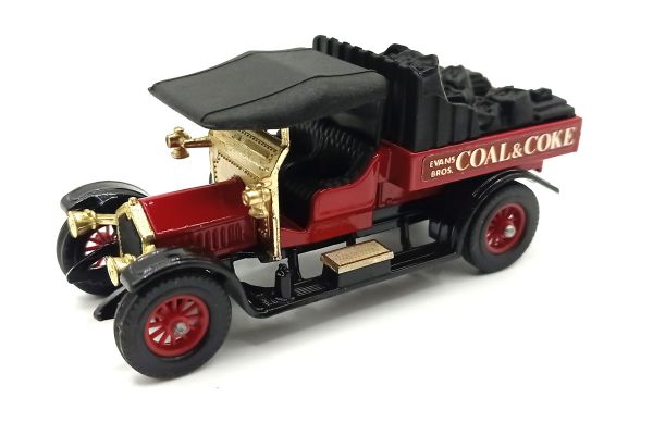 NOS! Matchbox Y-13 Crossley "Coal & Coke" rot/schwarz 1918 Maßstab ca. 1:47 Modellauto
