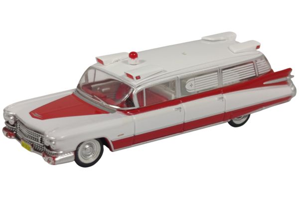 Oxford Cadillac Miller-Meteor Ambulance 1959 weiss/rot 1:87