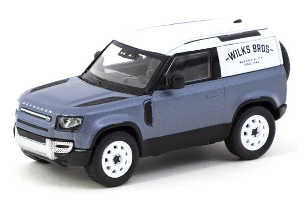 Tarmac T64G-019-BL Land Rover Defender 90 "Wilks Bros" matt blau/weiss Maßstab 1:64 Modellauto