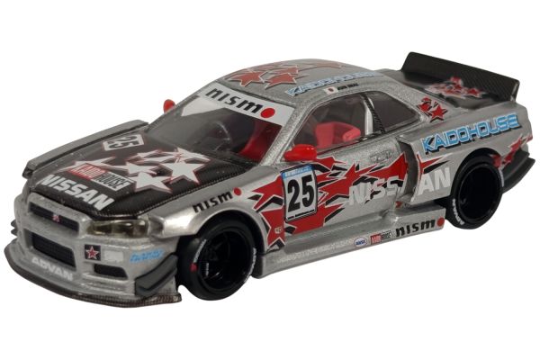 Kaidohouse 197 Nissan Skyline GT-R (R34) Kaido Star Racing V1 1999 silber/rot 1:64