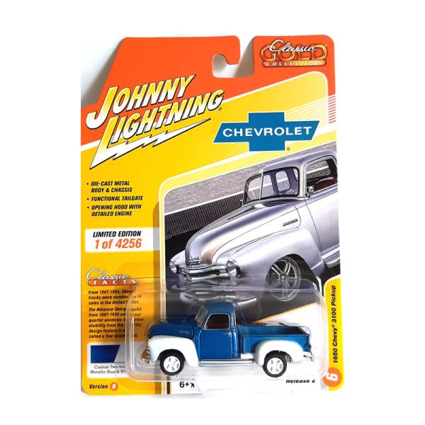 Johnny Lightning JLCG022B-6 Chevrolet 3100 Pickup blau/weiss Maßstab 1:64 Modellauto